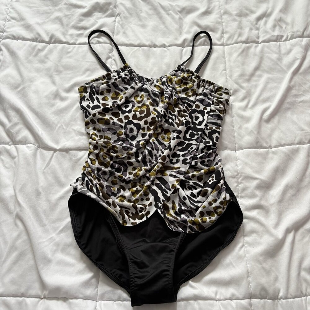 Magicsuit Womens Size 12 Cheetah Print Black One Piece Swimsuit Summer Beach